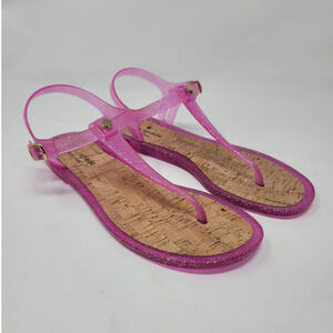 Kate Spade New York Sandals Size 9 Glitters Accent T-Strap Buckle Closure Pink